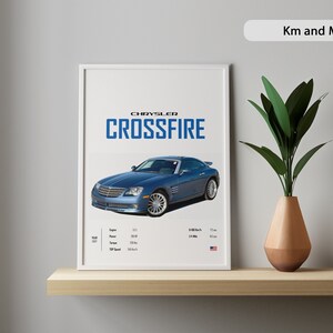 Pôster do carro Chrysler Crossfire: Arte de parede automotiva (impressão digital)
