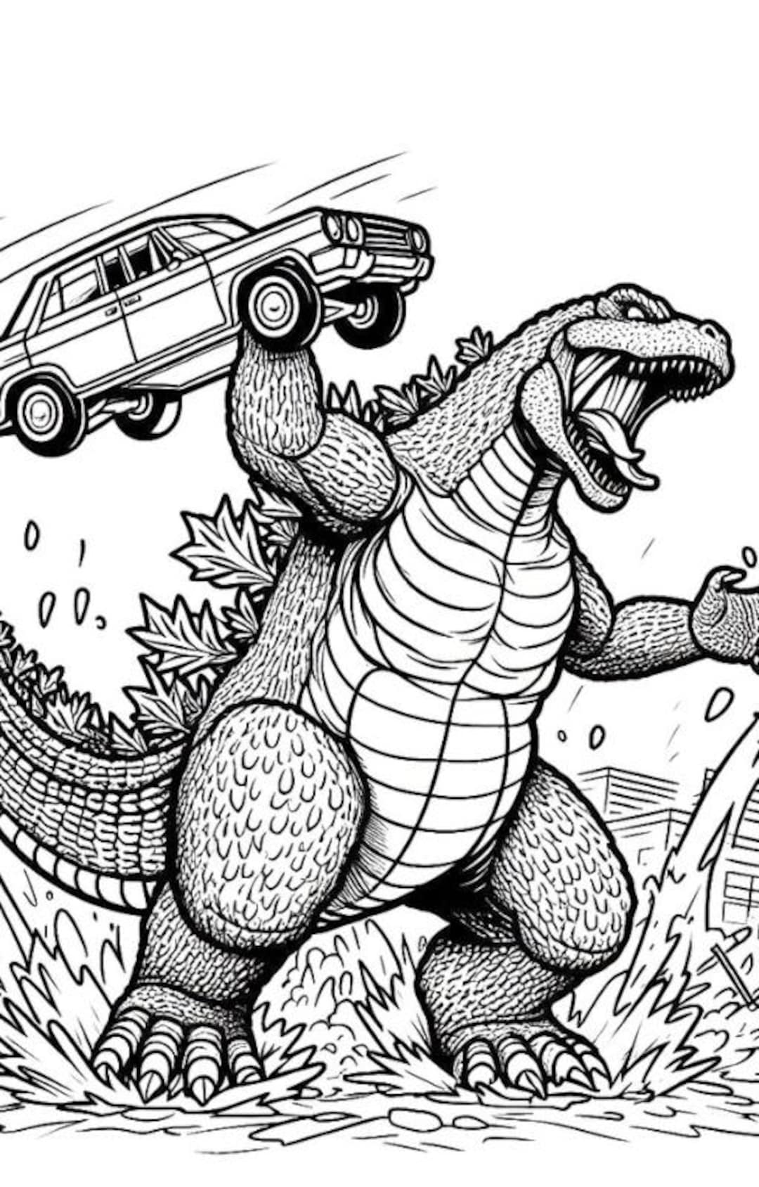 Dibujos para colorear de Godzilla y King Kong (Set de 20) Diseños de arte  imprimibles para niños y adultos. Actividades relajantes para colorear  monstruos. Regalo para niños y adultos. Monstruos PNG. - Etsy México, image size:1080x1688