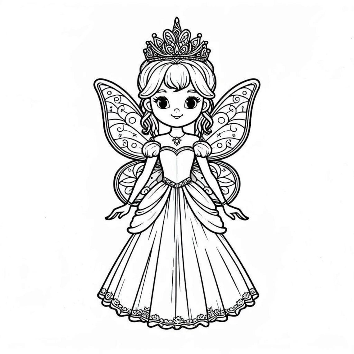 Princess Fairy Coloring Pages Magical Art for Kids, 25 Whimsical Designs & Enchanting Scenes