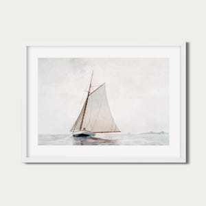 Vintage Sailboat Watercolor | Nautical Wall Art | Coastal Decor | PRINTABLE Digital Download