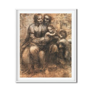 The Leonardo Cartoon | Virgin and Child with Saint Anne and Saint John | Renaissance Sketch | PRINTABLE Digital Download