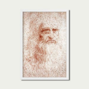 Leonardo da Vinci | Self-Portrait in Red Chalk | Renaissance Master Drawing | PRINTABLE Digital Download