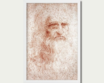 レオナルド ダ ヴィンチ - 赤チョークで描かれた男の肖像 (1512