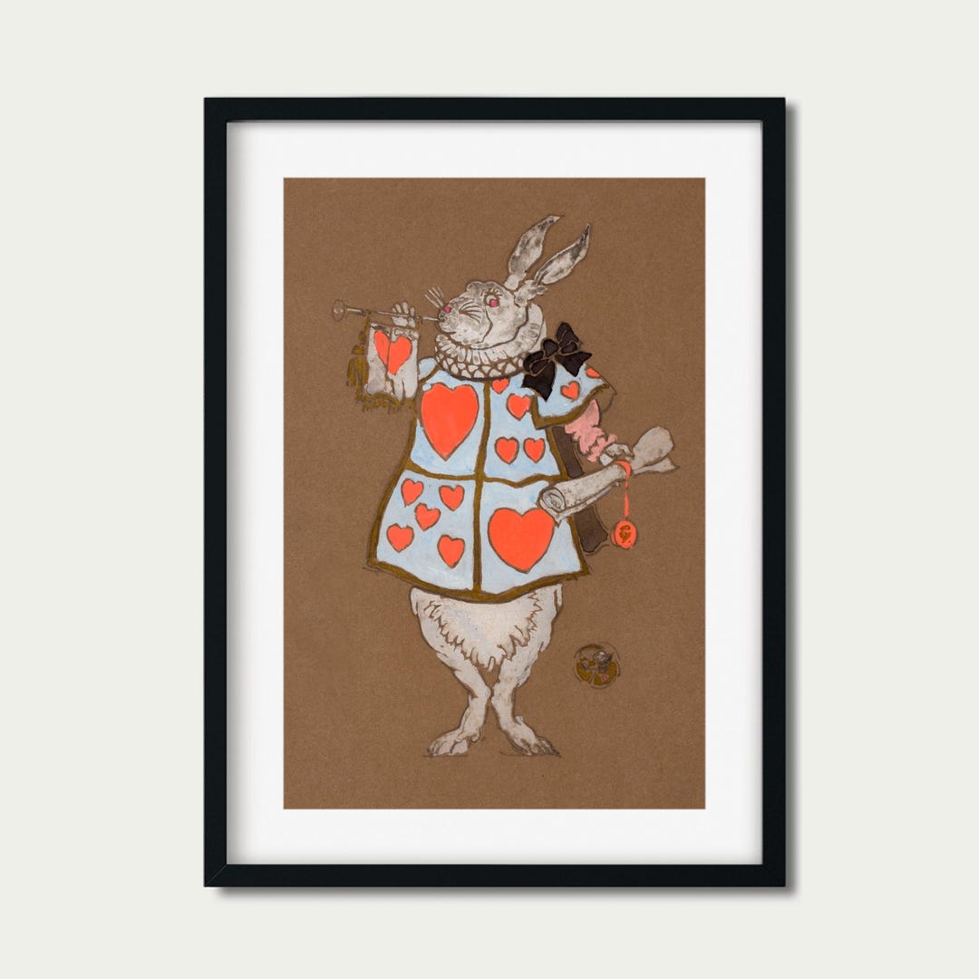 White Rabbit From Alice in Wonderland | Vintage Illustration ...