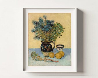 油彩画 コーヒーポットと果物 Amazon.co.jp: 23 の有名な絵画 - 静物画ポスト ボトル カップと