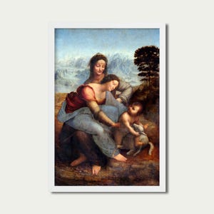 The Virgin and Child with Saint Anne | Leonardo da Vinci Masterpiece | Renaissance Religious Art | PRINTABLE Digital Download