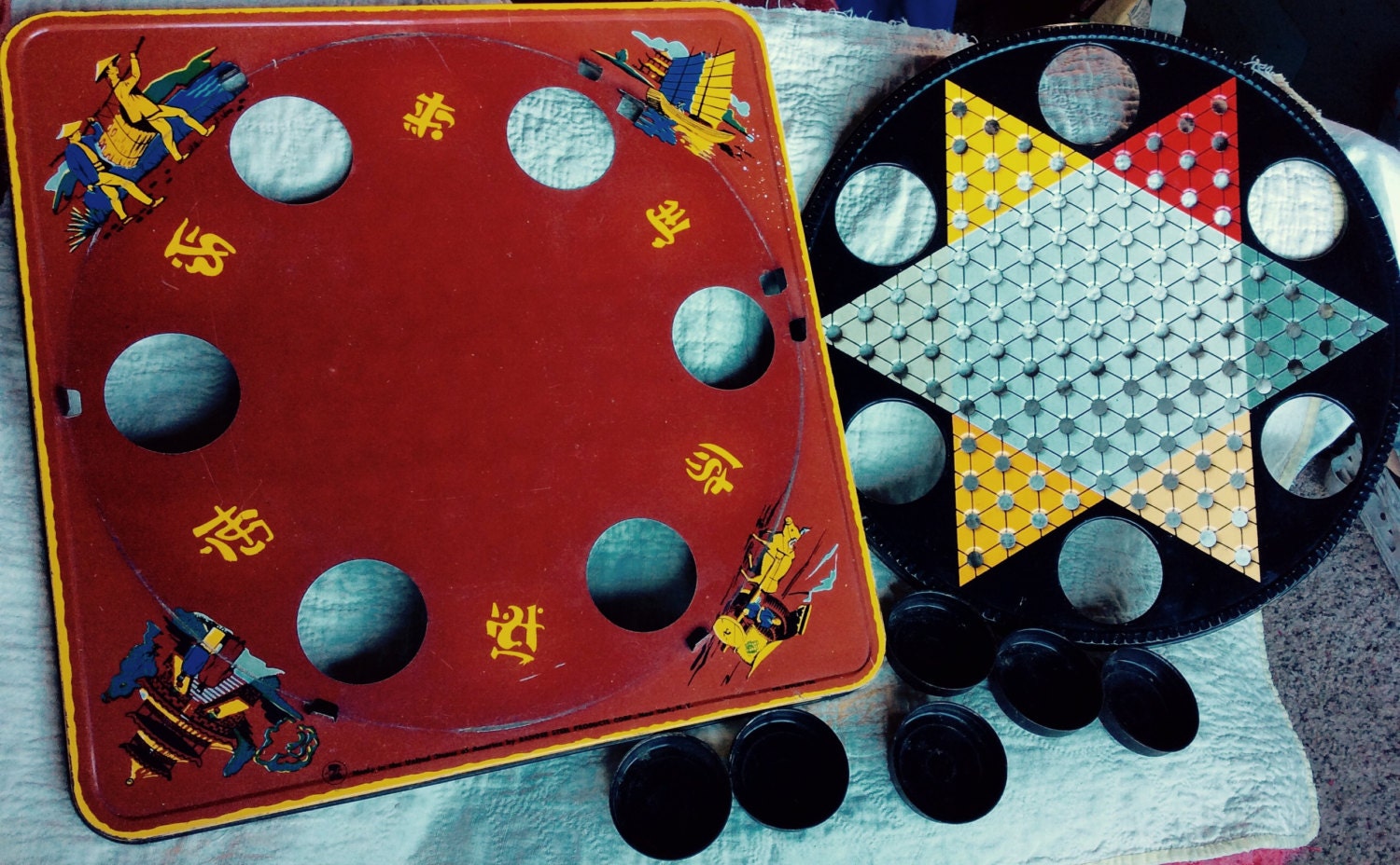 chinese checkers metal game board