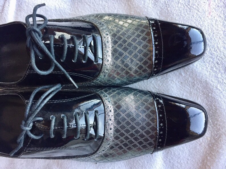 UNISEX DRESS SHOES Patent Leather Silver European 39 Party Etsy
