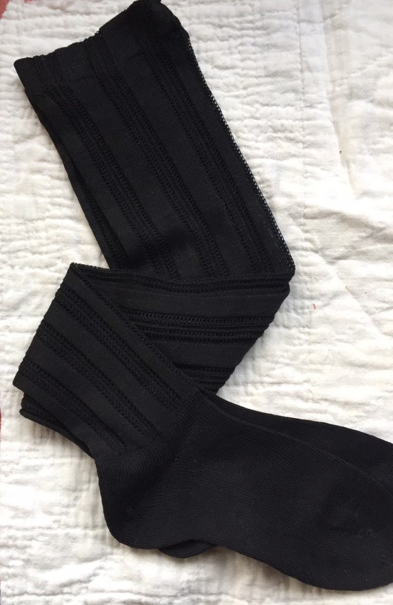VINTAGE CHILD STOCKINGS Black Knit 