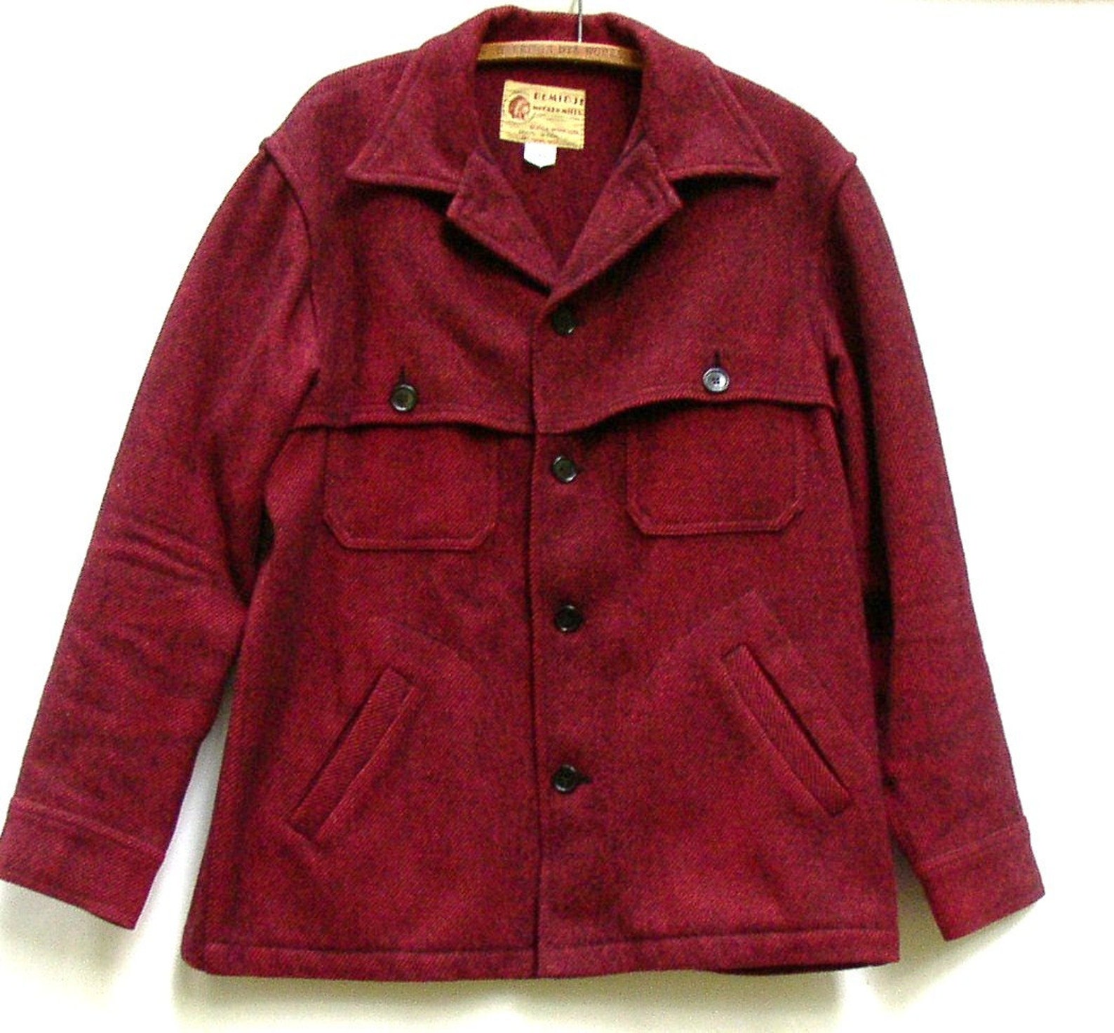 VINTAGE WOOL JACKET BEMIDJI MN WOOLEN MILLS RED DOUBLE Etsy