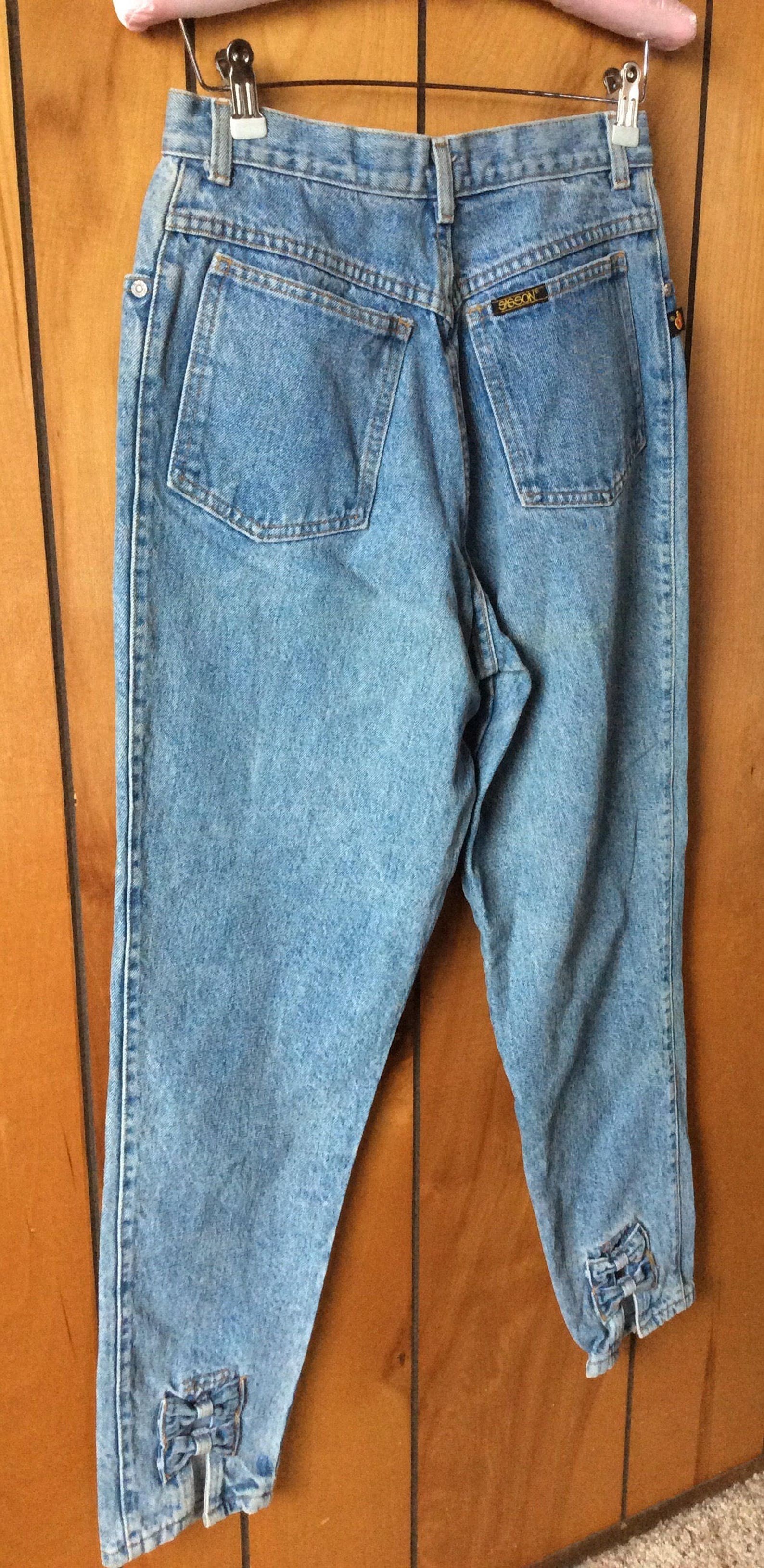 VINTAGE SASSON JEANS High Waist Double Bows 90 S Size 11 - Etsy