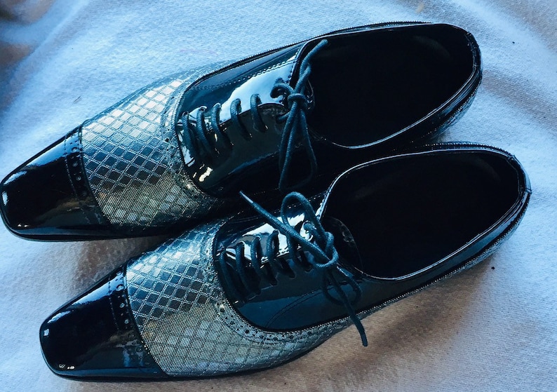 UNISEX DRESS SHOES Patent Leather Silver European 39 Party Etsy