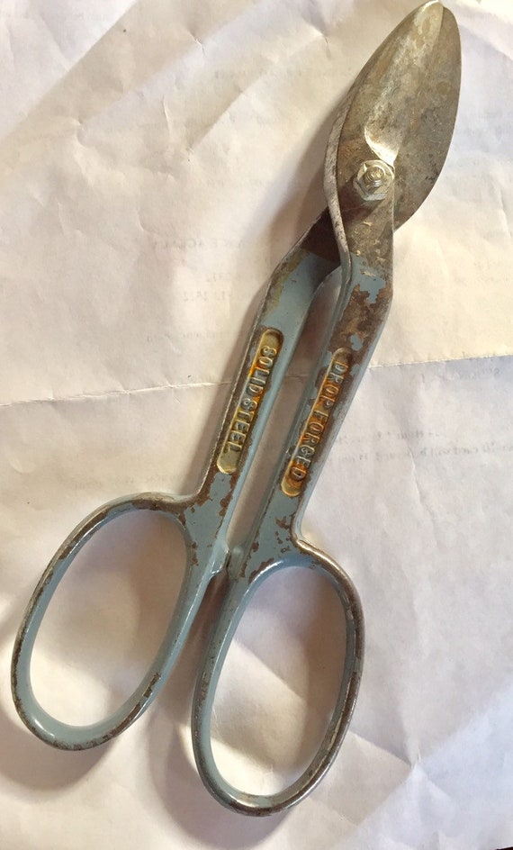 STEEL SHEARS Vintage Cutting Tool Heavy Metal Scissors Etsy