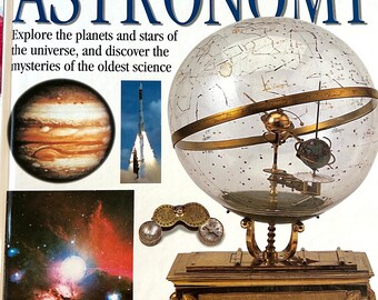 VINTAGE ASTRONOMY BOOK  illustrated solar system