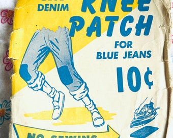 KNEE PATCH SET vintage denim iron ons