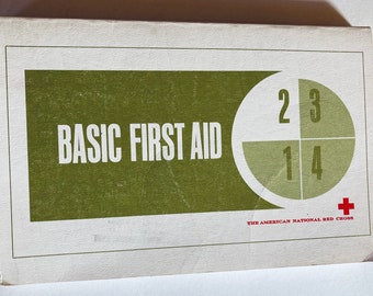 FIRST AID BOOK vintage 1975 Red Cross guidebook kids to adults