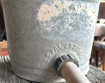 ANIMAL FEEDING BUCKET vintage galvanized calf nursing metal farmhouse style