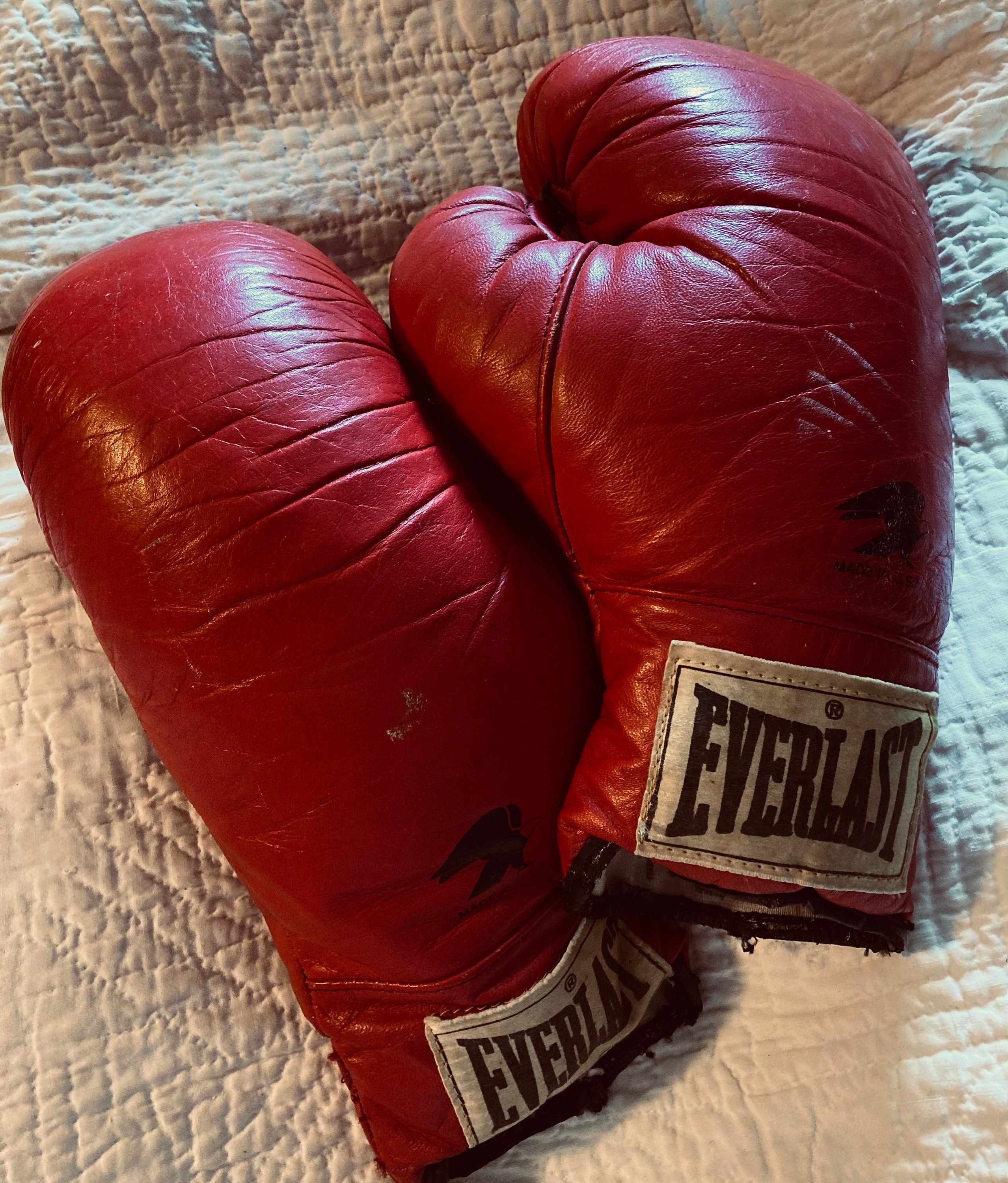 BOXING GLOVES PAIR Vintage Red Leather Everlast U S A - Etsy