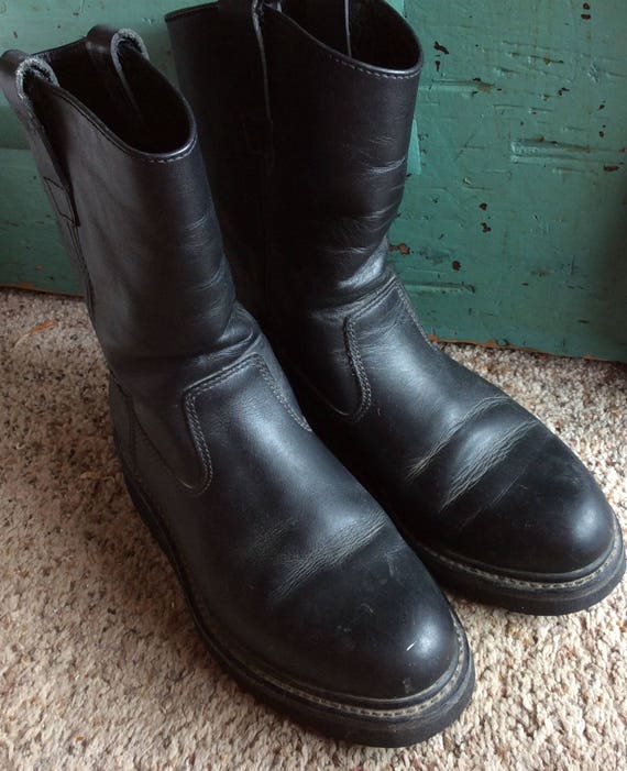 LEATHER MOTORCYLE BOOTS, vintage, Herman Survivor,