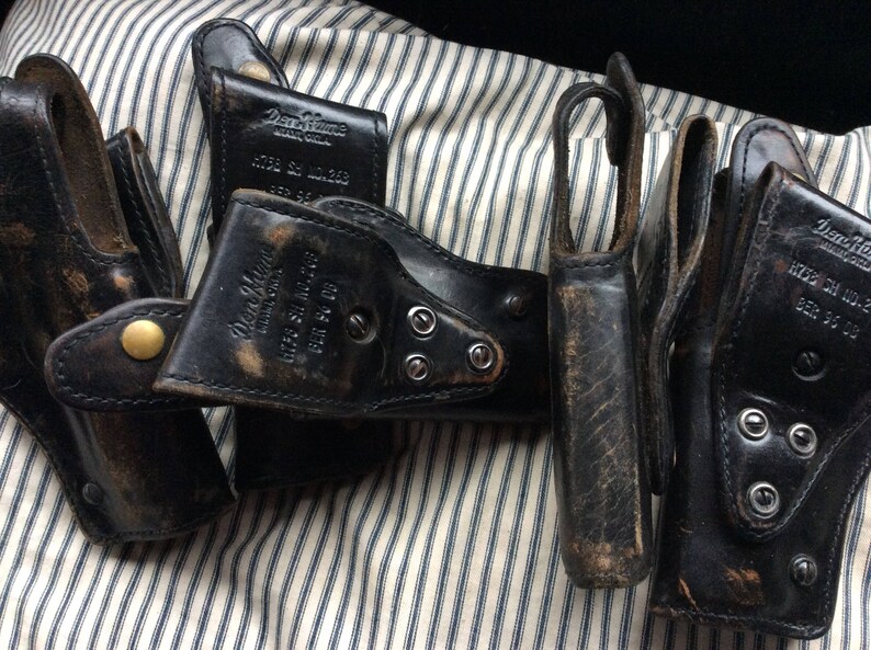 VINTAGE LEATHER HOLSTER Pistol Holder Don Hume 38 Gun Etsy