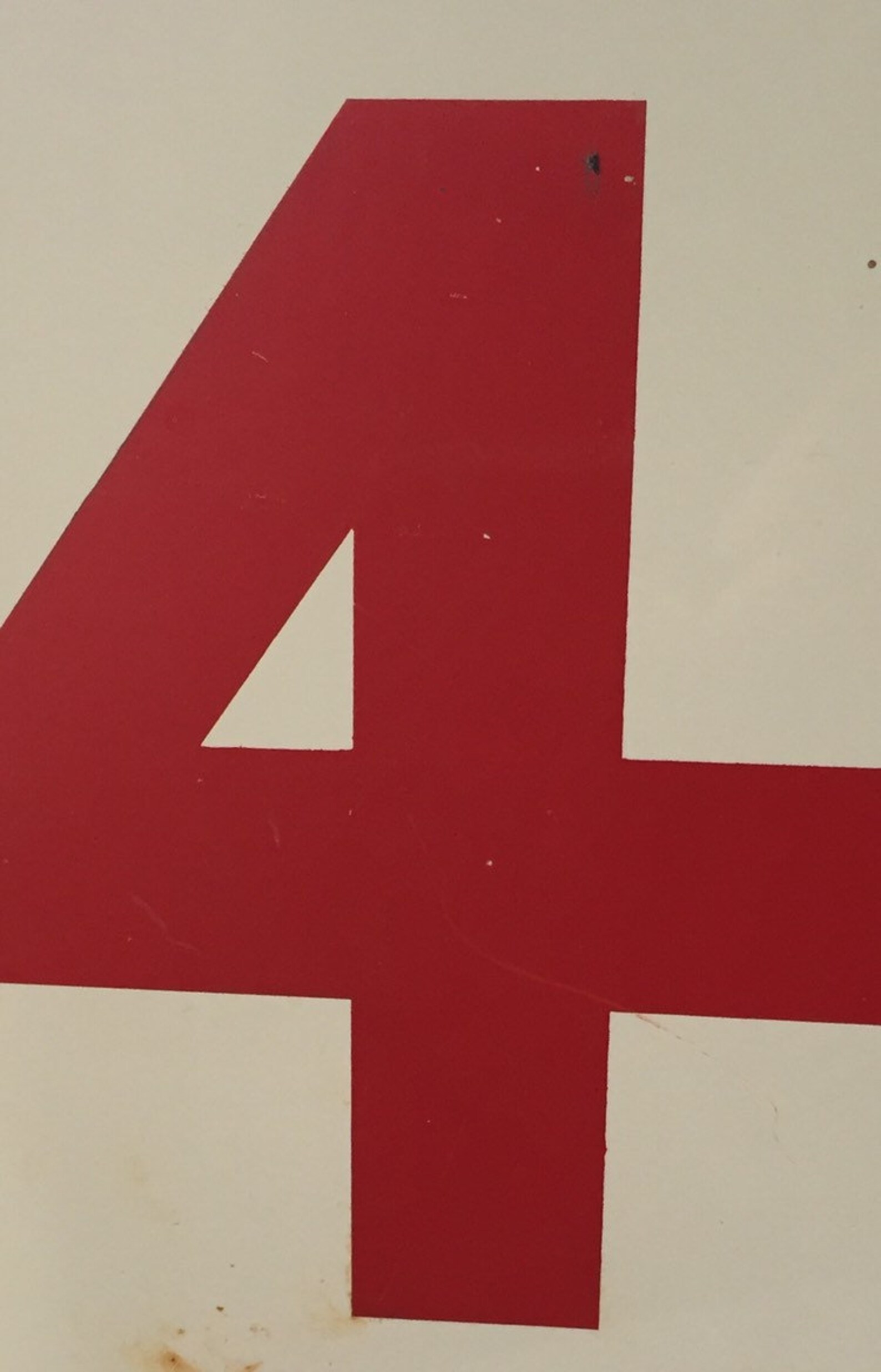METAL NUMBER SIGN Vintage Enameled Free Standing Number 4 Etsy