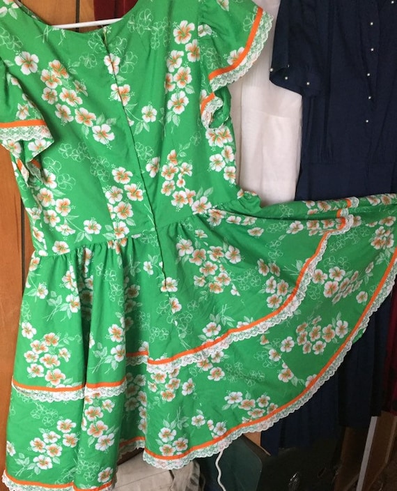 VINTAGE SQUAREDANCE DRESS full twirl swing skirt