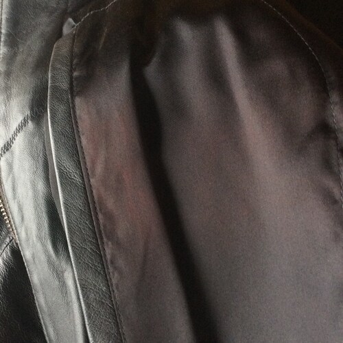 NORDSTROM LEATHER JACKET shops vintage bomber, mens coat, motorcycle gear, black