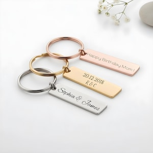 Llavero personalizado de acero inoxidable: grabado con láser, doble cara