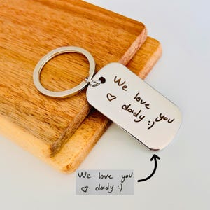 Actual Handwriting Keychain, Custom Engraving Keychain, Custom Quote Keychain, Best Friend Birthday Gifts, Dainty Grandma Gift