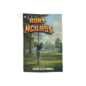 Rory McIlroy Golf Towel - Grand Slam Winner, 15th Hole Masters at Augusta National, Golfing Accessory, Golf Club Towel