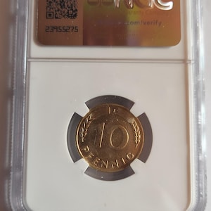 Vintage Rare Find 10 Pfennig 1950 J NGC Certified