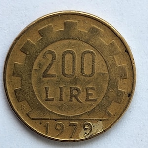 Pièce de collection vintage 200 lires 1979 Italie