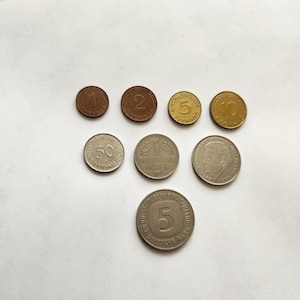 Vintage Complete Coin Set BRD 1 Pfennig - 5 Mark 1971 - 1991