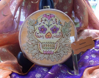 Made to Order Samhain Altar Tile Sugar Skull