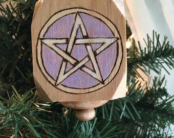 Primitive Wood Pentacle Ornament