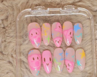 Kirby / uñas postizas / uñas de dibujos animados / uñas estéticas / uñas de Kirby