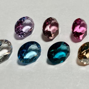 Swarovski 4120 Oval Faceted 8x6mm Glass Jewels - Purple, Pink, Clear, Blue, Green, Gold   (2)