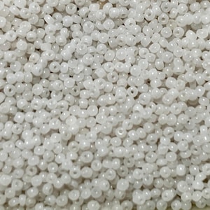 Vintage Venetian White Opal 18/0 Glass Micro Seed Beads (25g)