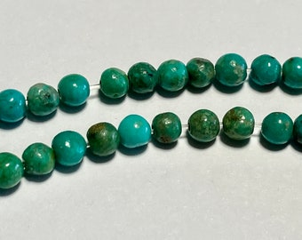 10" Strand of Turquoise (D/S) Round Gemstone Beads  4mm  (70)