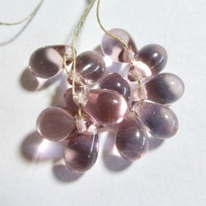 Assorted Colors Vintage Czech Glass Teardrop Beads  9x6mm (12)