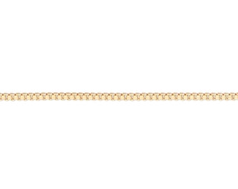 Chain, Gold-Finished Brass, 1mm Venetian box, 18 inches with 2-inch Extender Chain and Lobster Claw Clasp.
