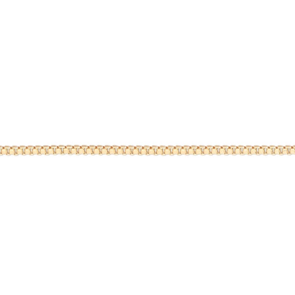 Chain, Gold-Finished Brass, 1mm Venetian box, 18 inches with 2-inch Extender Chain and Lobster Claw Clasp.