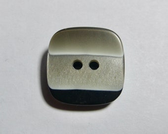 15mm or 20mm Vintage Gray and Black Square Wedge Shape Button    (2)