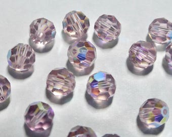 5mm Swarovski Light Amethyst AB Faceted Round Crystal Beads (12)