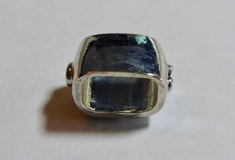 Large Hole Antique Dark Silver Plated Oval Metal Slider Bead 15x9mm 1