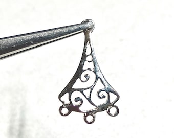Sterling Silver Filigree 3:1 Chandelier Drop / Pendant / Earring Finding  22x13mm (1)