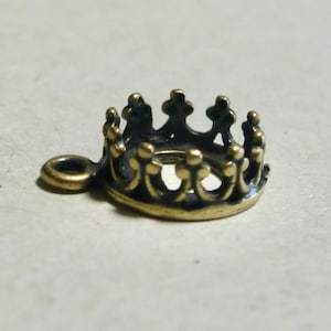 Antique Brass Round Open Back with Crown Bezel Cup for 6mm Cabochon (2)