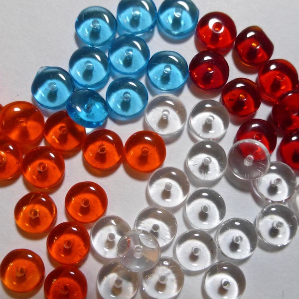 Assorted Colors Vintage Translucent Smooth Rondelle Wheel Beads 6x2mm  (10)