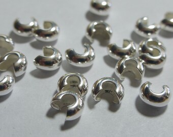 2.5mm Sterling Silver Crimp Cover (10)