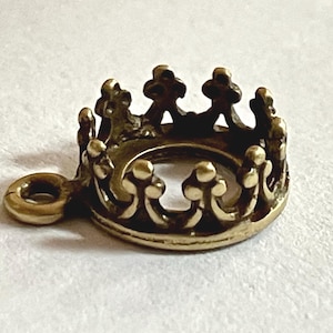 Antique Brass Round Open Back with Crown Bezel Cup for 6mm Cabochon (2)